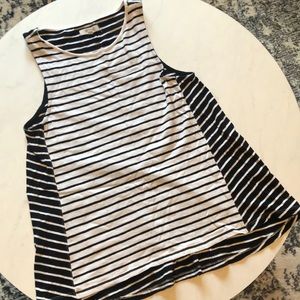 Madewell Black and White Striped Tank